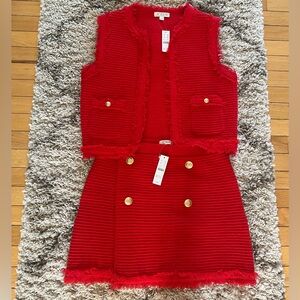 J. Crew vest and skirt set in fine bouclé
